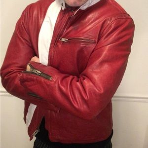 Mens GAP leather racer jacket